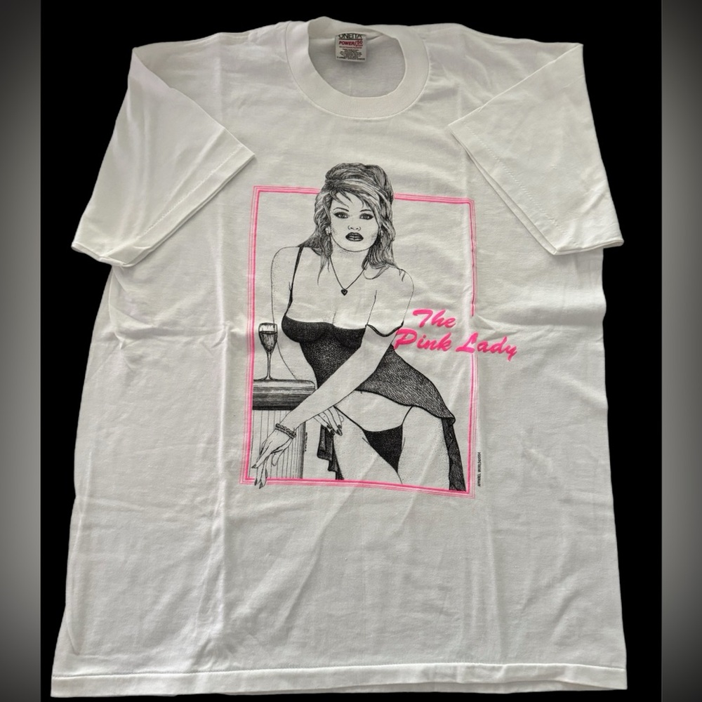 Vintage “The Pink Lady” Graphic Tee | Oneita Power-T Size L